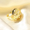 Brass Cuff Rings for Women RJEW-Q008-09G-4