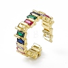 Colorful Cubic Zirconia Open Cuff Rings EJEW-F294-20G-5