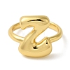 Initials Brass Open Cuff Ring for Women RJEW-N046-02Z-G-2