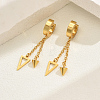 Fashionable Retro Geometric Cone Triangle Tassel 201 Stainless Steel Hoop Earrings JW1667-2