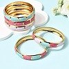 304 Stainless Steel Enamel Hinged Bangles BJEW-D408-44G-4