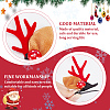 4 Pairs 4 Style Christmas Theme Antler Cloth & Iron Alligator Hair Clips PHAR-CP0001-16-4
