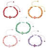 Adjustable Natural Freshwater Shell & Dyed Synthetic Turquoise Beads Braided Bead Bracelets for Women BJEW-JB13105-2
