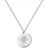 304 Stainless Steel Evil Eye Coin Pendant Necklaces WG06542-02-1