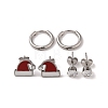 3 Pairs 3 Styles Christmas 304 Stainless Steel Hoop & Studs Earrings Set for Women EJEW-K279-12D-P-1