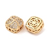 Brass Micro Pave Clear Cubic Zirconia Beads KK-S389-25G-2