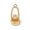 Brass Micro Pave Clear Cubic Zirconia Pendants KK-G545-19G-1
