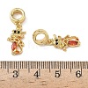 Brass Pave Dark Orange Cubic Zirconia European Dangle Charms KK-L257-24G-01-3