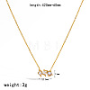 304 Stainless Steel Pave Clear Cubic Zirconia Pendant Necklaces for Women WGBFE42-04-1