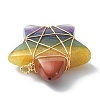 7 Chakra Gemstone Copper Wire Wrapped Pendants PALLOY-TA00050-01-3