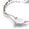 304 Stainless Steel Charm Bracelets BJEW-P258-16-4