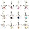 36Pcs 12 Colors Alloy Angel Pendant Decorations FIND-TA0001-92-2