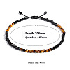 Adjustable Natural Tiger Eye & Lava Rock Round Beaded Braided Anklets for Women FS-WGF1439-01-1