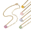 Electroplated Natural Quartz Hexagon Prism Pendant Necklaces NJEW-JN04996-1