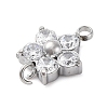 304 Stainless Steel Micro Pave Cubic Zirconia Flower Connector Charms STAS-U042-01P-02-2