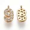 Brass Micro Pave Clear Cubic Zirconia Charms ZIRC-L075-60A-09G-1