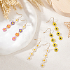 ANATTASOUL 3 Pairs 3 Colors Enamel Daisy Flower Dangle Earrings EJEW-AN0001-41-7