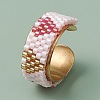 Glass Seed Beads Cuff Rings RJEW-MZ00016-02-5