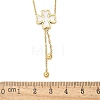 304 Stainless Steel Shell Pearl Clover Pendant Double Layered Necklaces for Women NJEW-U036-01G-5