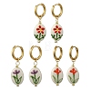 Printed Handmade Porcelain Dangle Earrings EJEW-JE07230-2