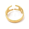 Ion Plating(IP) 304 Stainless Steel Hands Open Cuff Rings for Women RJEW-L107-002G-3