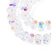 Electroplate Transparent Glass Beads Strands X-EGLA-N022-04A-D21-3
