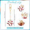 4Pcs 4 Styles Alloy Natural Sea Shell Flower with Starfish Pendant Decorations HJEW-PH02409-2