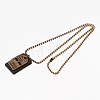Brass Pendants Necklaces X-NJEW-P107-03-4
