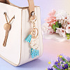 Alloy & Resin Tassel Keychainss AJEW-TADJ0001-20G-12-5