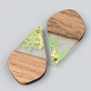 Transparent Resin & Walnut Wood Pendants RESI-S389-035A-D01-2