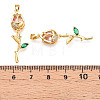 Brass Micro Pave Cubic Zirconia Pendants KK-N254-221G-3