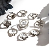 9Pcs 9 Styles Aniaml Alloy Spider & Snake & Bat & Flower Finger Rings Sets for Women PW-WG5EE65-01-3