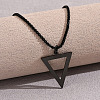 Inverted Triangle Stainless Steel Pendant Box Chain Necklaces for Men FS-WGF3CC6-01-1