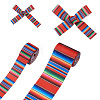 2 Rolls 2 Styles Stripe Pattern Printed Polyester Grosgrain Ribbon OCOR-TA0001-37B-2