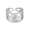 304 Stainless Steel Open Cuff Ring for Women RJEW-I102-01P-2