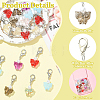 20Pcs Transparent Glass & ABS Plastic Pearl Butterfly Pendant Decorations HJEW-YW00269-5