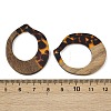 Transparwnt Resin & Walnut Wood Pendants RESI-I354-03A-3