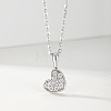 925 Sterling Silver Full Paved 0.22CT Crystal Moissanite Heart Pendant Necklaces for Women TX8783-4