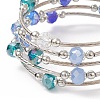 Glass Beads Five Loops Wrap Bracelets BJEW-JB09056-01-4