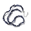 Natural Sodalite Chip Beaded Necklaces for Men Women NJEW-G159-01F-4