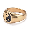 Ion Plating(IP) 304 Stainless Steel Finger Rings LS-STAS-H101-01G-7-1
