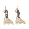 Brass Micro Pave Cubic Zirconia Pendants ZIRC-I063-45G-02-2