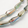Faceted Rainbow Plated Teardrop Electroplated Glass Beads Strands EGLA-F104-06A-2