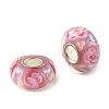 Lampwork & Brass Core European Beads LAMP-P019-01P-14-2