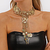 Ethnic Alloy Resin Filigree Flower Geometric Key Tassel Pendant Necklaces for Women WG2659D-01-4