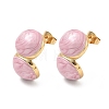 304 Stainless Steel Enamel Stud Earrings SA-CBA2696-32G-01-4