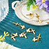 10Pcs Cross with Butterfly Brass Pendants PALLOY-TAC0272-5
