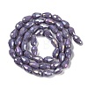 Opaque Solid Color Electroplate Glass Beads Strands EGLA-N013-P6mm-B09-2