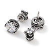 Crown 316 Surgical Stainless Steel Pave Clear Cubic Zirconia Ear False Plugs for Women Men EJEW-Z050-44A-AS-2