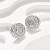 Brass Micro Pave Clear Cubic Zirconia Stud Earrings EJEW-Q015-10P-4